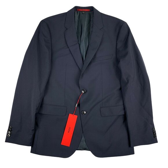 Hugo Boss Mens Modern Fit Wool Marlane Biella Blazer Blue 38R - Picture 1 of 8